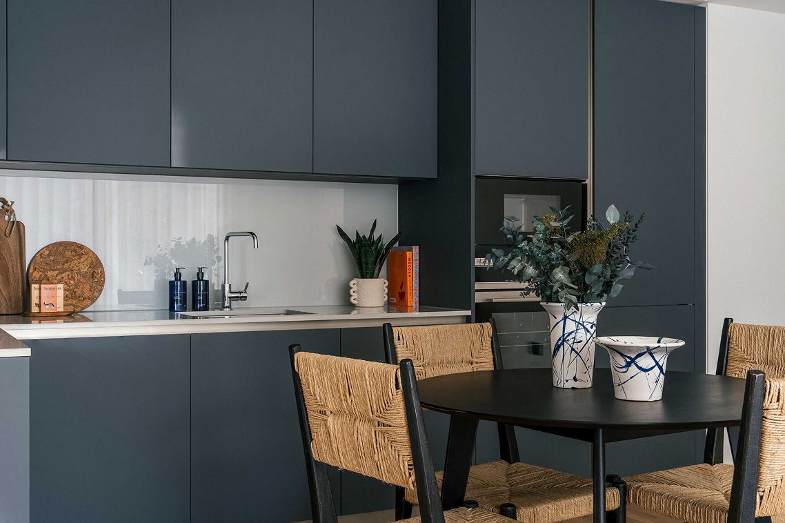 Image of an apartment kitchen and breakfast table